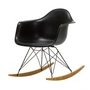 Vitra - Eames Plastic Fauteuil RAR RE, geelachtig esdoorn / basic dark / diepzwart