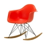 Vitra - Eames Plastic Fauteuil RAR RE, esdoorn geelachtig / basic donker / klaproos rood