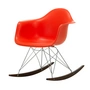 Vitra - Eames Plastic Fauteuil RAR RE, donker esdoorn / chroom / klaproosrood