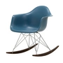 Vitra - Eames Plastic Fauteuil RAR RE, donker esdoorn / chroom / zeeblauw