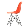 Vitra - Eames Plastic Side Chair DSR RE, basic dark / klaproosrood (viltglijders basic dark)