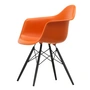 Vitra - Eames Plastic Armchair DAW RE, zwart esdoorn / roest oranje (basis glijders van donker vilt)