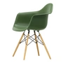 Vitra - Eames Plastic Armchair DAW RE, honingkleurig essenhout / forest (basisglijders van donker vilt)