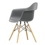 Vitra - Eames Plastic Armchair DAW RE, honingkleurig essen/granietgrijs (basisglijders van donker vilt)