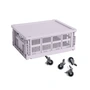 HAY - Colour Crate Mand M met deksel en wielen, lavendel, recycled