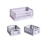 HAY - Colour Crate Mand S + Mini, lavender, recycled (set van 3)