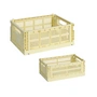 HAY - Colour Crate Mand M + S, lichtgeel, recycled