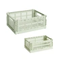 HAY - Colour Crate Mand M + S, mint, recycled (set van 2)
