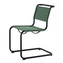 Thonet - S 33 V stoel, gitzwart / malachiet (Rohi Cento stof)
