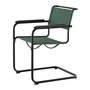Thonet - S 34 V Fauteuil, gitzwart / malachiet (Rohi Cento stof) / gebeitst eiken armleuningen