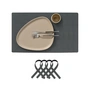 Lind DNA - Geschenkset Square L , Nupo antraciet (4 placemats + 4 servetringen)