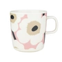 Marimekko - Oiva Unikko Mok met handvat, 400 ml, gebroken wit / roze / zand / houtskool