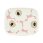 Marimekko - Oiva Unikko -serveerschaal, 15 x 12 cm, wit / roze / zandkleur / antraciet