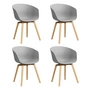 HAY - About A Chair AAC 22, eiken gelakt / betongrijs 2. 0 (kunststof glijders) (set van 4)