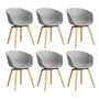 HAY - About A Chair AAC 22, eiken gelakt / betongrijs 2. 0 (kunststof glijders) (set van 6)