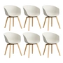 HAY - About A Chair AAC 22, eiken gelakt / crème gemêleerd 2. 0 (kunststof glijders) (set van 6)