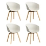 HAY - About A Chair AAC 22, eiken gelakt / crème gemêleerd 2. 0 (kunststof glijders) (set van 4)