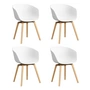 HAY - About A Chair AAC 22, eiken gelakt / wit 2. 0 (kunststof glijders) (set van 4)