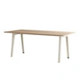 TipToe - NEW MODERN Eettafel 95 x 190 cm, eiken / roomwit