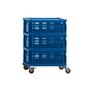 HAY - Bijzettafel op wielen, medium, electric blue, recycled