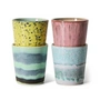 HKliving - 70's Koffiemok, 230 ml, artistiek (set van 4)