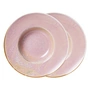 HKliving - Chef Ceramics Pastabord, Ø 28 cm, rustic pink (set van 2)