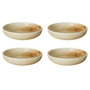 HKliving - Chef Ceramics diep bord, Ø 21,5 cm, rustic cream/brown (set van 4)