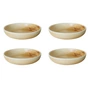 HKliving - Chef Ceramics diep bord, Ø 19,3 cm, rustic cream/brown (set van 4)