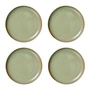 HKliving - Chef Ceramics Bord, Ø 20 cm, moss green (set van 4)