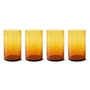 HKliving - Tube Drinkglas, H 12 cm / 400 ml, amber (set van 4)