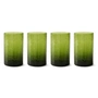 HKliving - Tube Drinkglas, H 12 cm / 400 ml, olijf (set van 4)