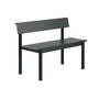 Muuto - Linear Steel Bank met rugleuning, 110 cm, zwart