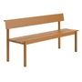 Muuto - Linear Steel Bank met rugleuning, 170 cm, gebrand oranje