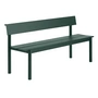 Muuto - Linear Steel Bank met rugleuning, 170 cm, donkergroen