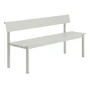 Muuto - Linear Steel Bank met rugleuning, 170 cm, grijs