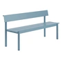 Muuto - Linear Steel Bank met rugleuning, 170 cm, lichtblauw