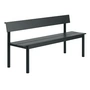 Muuto - Linear Steel Bank met rugleuning, 170 cm, zwart