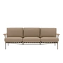 Muuto - Settle 3-zitsbank voor buiten, bruin / taupe (stof Ribbed Weave 5)