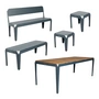 Weltevree - Set gebogen hout, grijsblauw (RAL 5008)