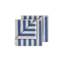 Blomus - Arto Gastendoek, 50 x 30 cm, brede strepen, moonbeam / mazarine blauw (set van 2)