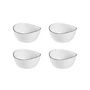 Broste Copenhagen - Salt -schaal, 10 x 11 x H 5,5 cm, wit / zwart (set van 4)