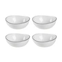 Broste Copenhagen - Salt -schaal, 15,5 x 17 x H 6 cm, wit / zwart (set van 4)