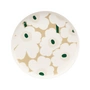 Marimekko - Oiva Iso Unikko-bord, Ø 25 cm, wit / beige / lichtzandkleurig / donkergroen