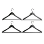 HAY - Smooth Coat Kledinghangers met smalle dwarsbalk, zwart (set van 4)