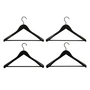 HAY - Smooth Coat Kledinghangers met brede dwarsbalk, zwart (set van 4)