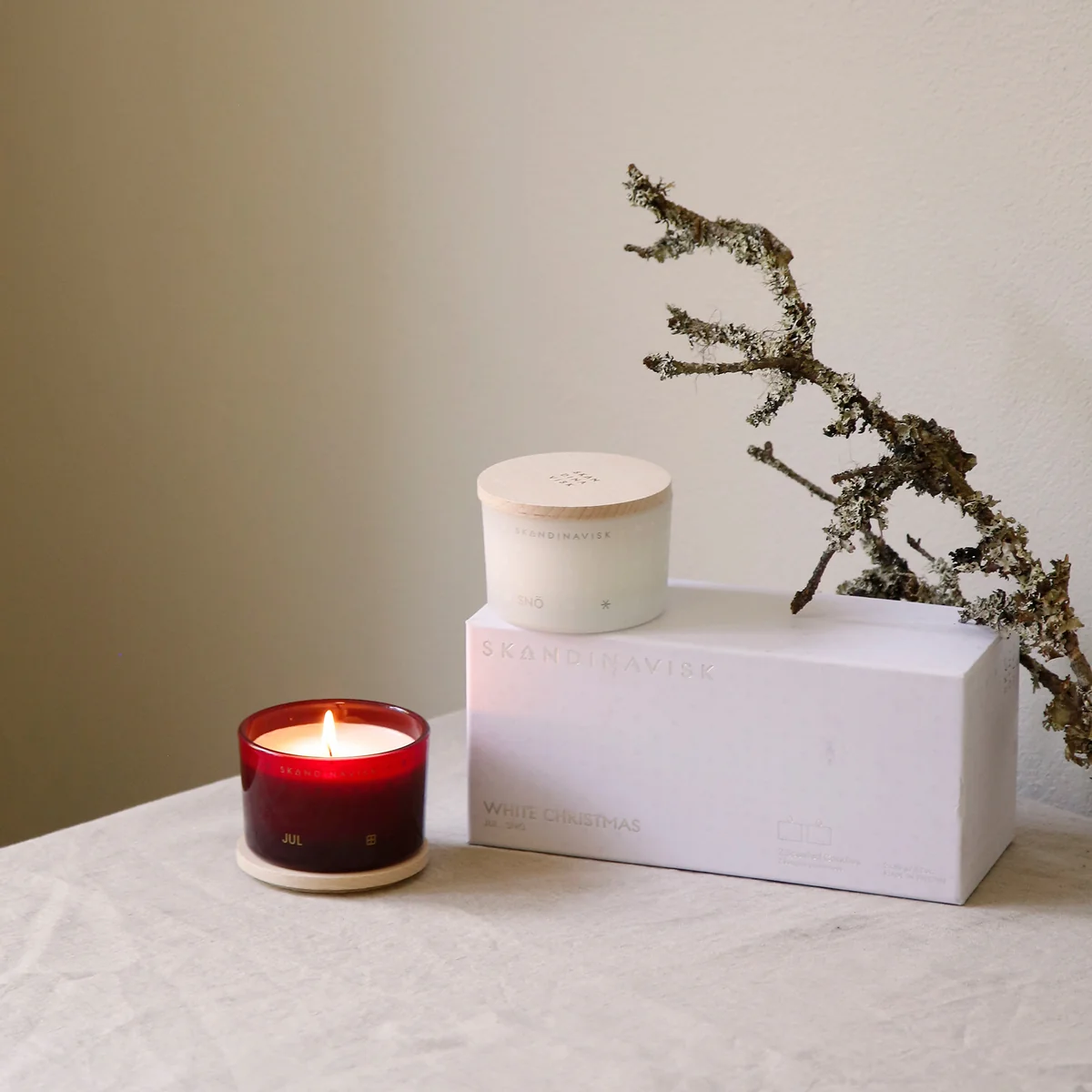 Mini witte kerstkaars set van 2 by Skandinavisk