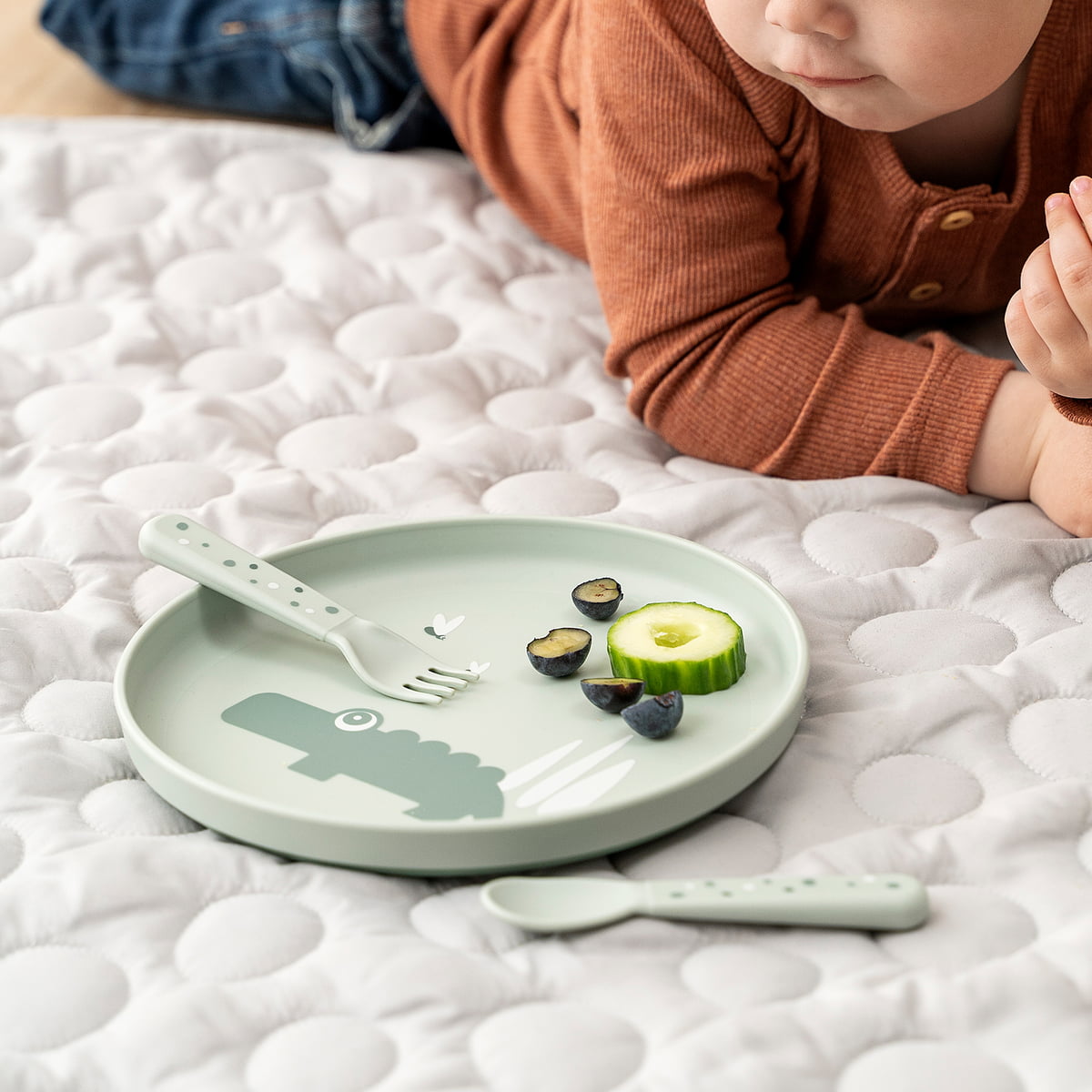 Done By Deer Foodie Tazza Bimbi 2 In 1: Manici E Coperchio Con Inserti, Happy Dots