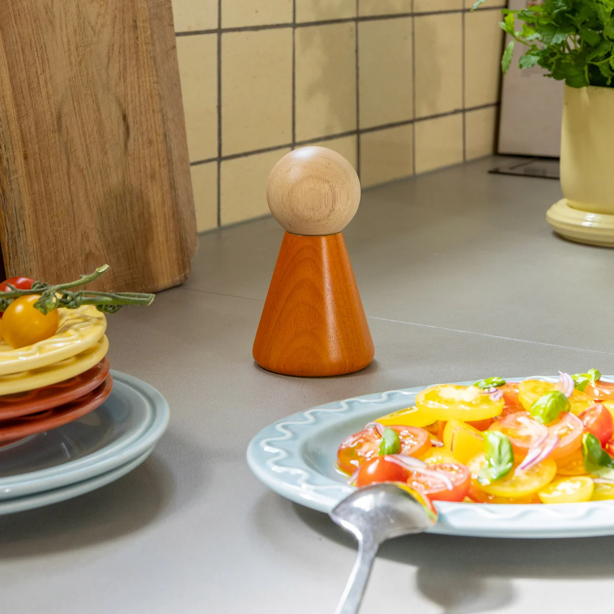 & klevering - Halma zout- en pepermolen, klein, oranje / veelkleurig