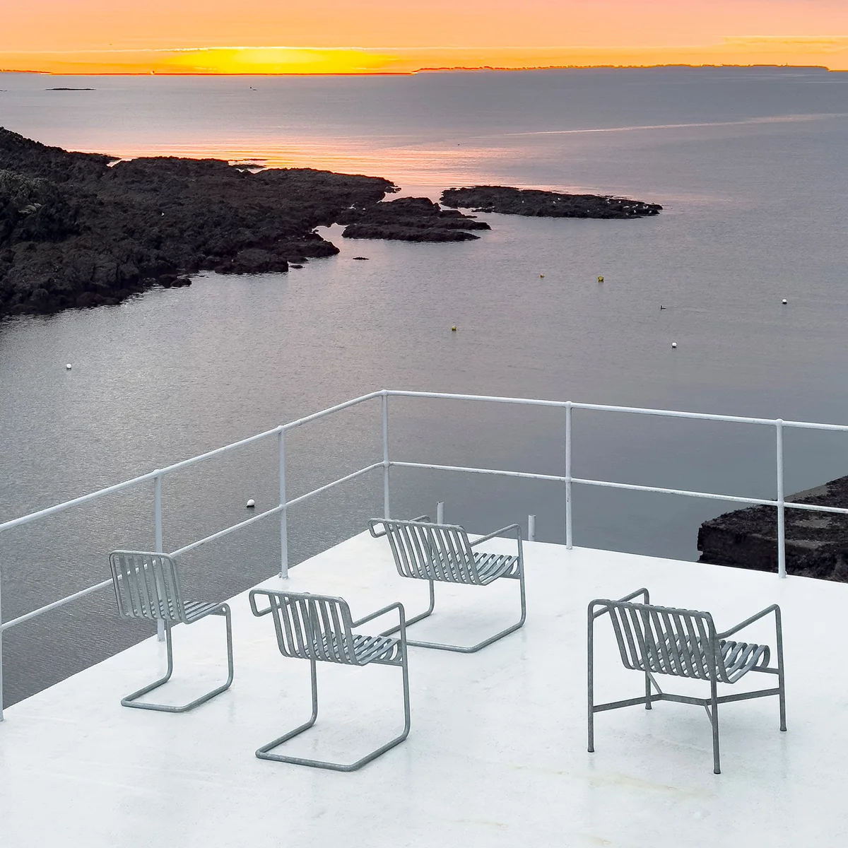 HAY - Palissade Sledestoel, Stoel Laag, Eetkamerstoel, Loungestoel Laag, thermisch verzinkt