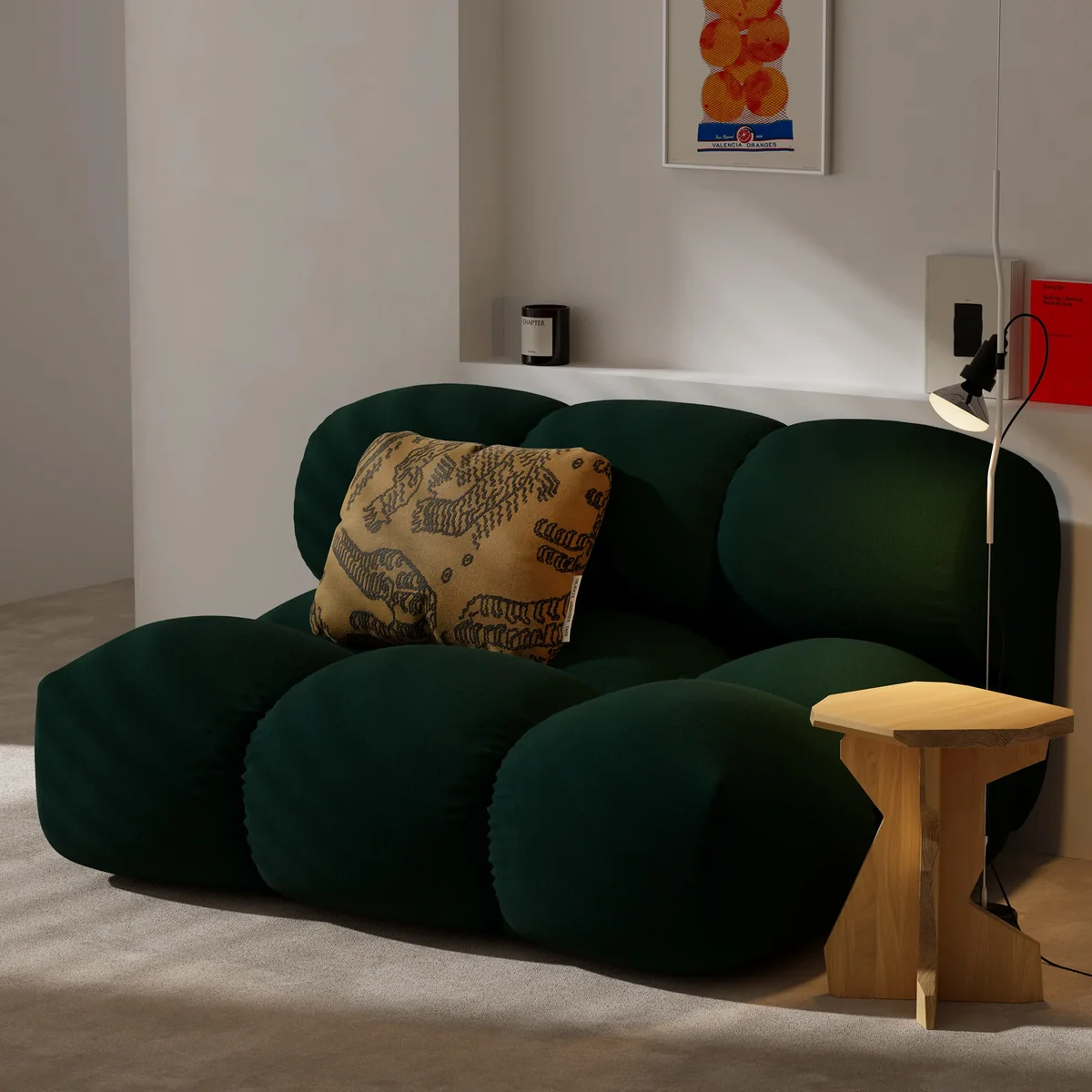 OUT Objecten van vandaag – Sander-bank (loveseat), mosgroen (Hug Me 032 van Chivasso)
